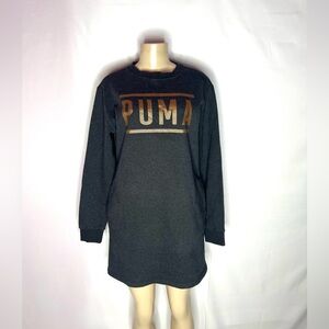 PUMA Charcoal Sweatshirt dress with Bronze Logo